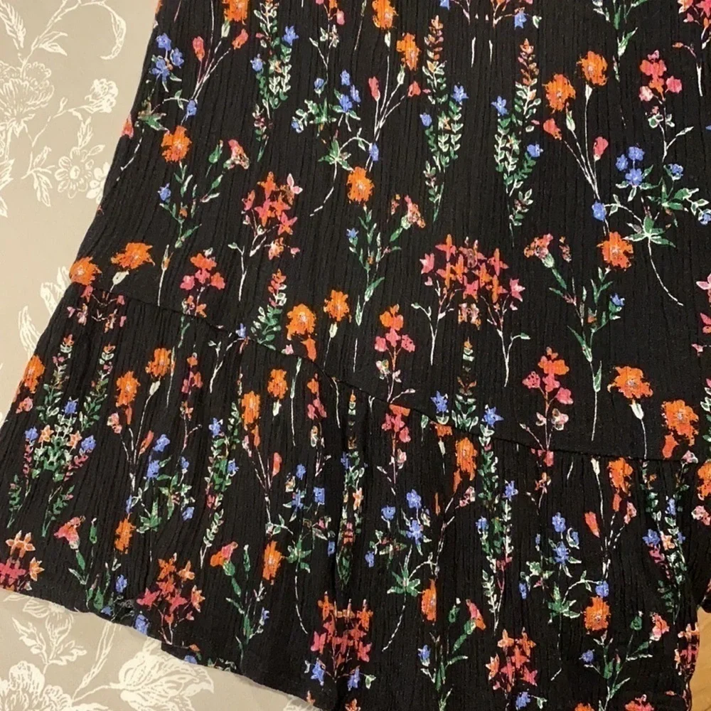 Altar’d State Black Floral Off Shoulder Dress EUC